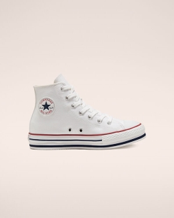 Converse Everyday Chuck Taylor All Star Kiz Çocuk Uzun Ayakkabı Beyaz/Lacivert/Koyu/Kırmızı | 640281